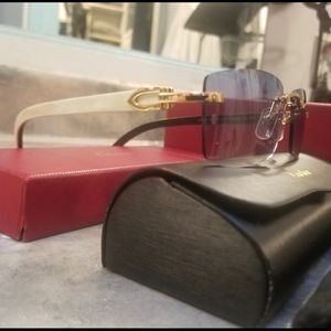 Authentic Cartier C Decor White BuffaloHornGlasses